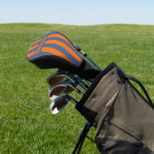Retro Sunset Kustlijn Drie Pin Strepen met Naam Golfheadcover (Insitu)