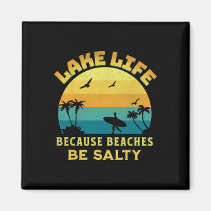 Retro  Sunset Lake leven omdat stranden zijn Magneet
