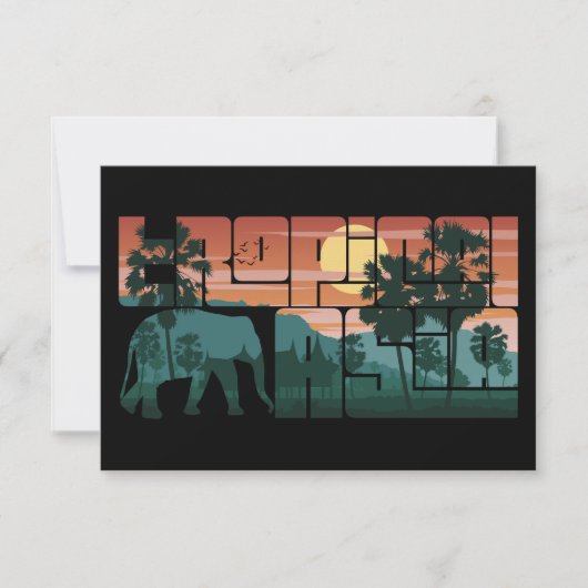 Retro Sunset Landscape Asia Thailand - Typografie Kaart (Voorkant)