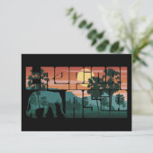 Retro Sunset Landscape Asia Thailand - Typografie Kaart (Staand voorkant)