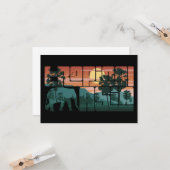 Retro Sunset Landscape Asia Thailand - Typografie Kaart (Voorkant / Achterkant in situ)