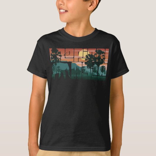 Retro Sunset Landscape Asia Thailand - Typografie T-shirt (Voorkant)