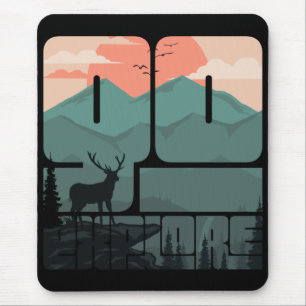 Retro Sunset Landscape Hiking Adventure verkennen Muismat