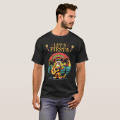 Retro Sunset Leopard Fiesta Gitaar Party Vibes T-shirt (Voorkant volledig)