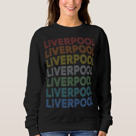 retro Sunset Letter Liverpool Trui (Voorkant)