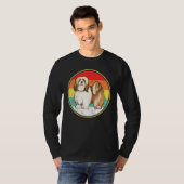 Retro Sunset Lhasa Apsos Dog T-shirt (Voorkant volledig)