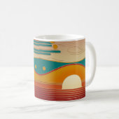 Retro Sunset Lines Aesthetic Classic Coffee Mug Koffiemok (Voorkant rechts)