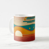 Retro Sunset Lines Aesthetic Classic Coffee Mug Koffiemok (Voorkant links)