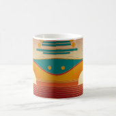 Retro Sunset Lines Aesthetic Classic Coffee Mug Koffiemok (Center)