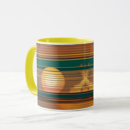 Retro Sunset Lines Aesthetic Combo Coffee Mug Mok (Voorkant links)