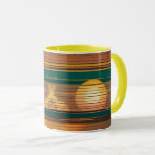 Retro Sunset Lines Aesthetic Combo Coffee Mug Mok (Voorkant rechts)
