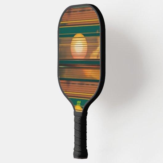 Retro Sunset Lines Aesthetic Pickleball Paddle (Links)