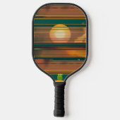 Retro Sunset Lines Aesthetic Pickleball Paddle (Achterkant)