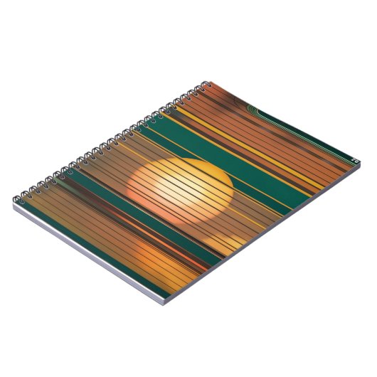 Retro Sunset Lines Aesthetic Spiral Notebook Notitieboek (Linkerzijde)