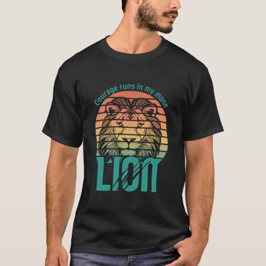 Retro sunset Lion T-shirt (Voorkant)