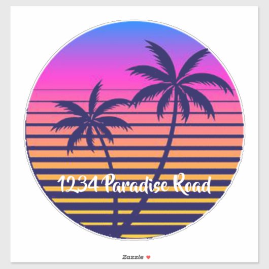 Retro sunset mailbox-sticker sticker (Vel)