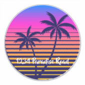 Retro sunset mailbox-sticker sticker (Voorkant)