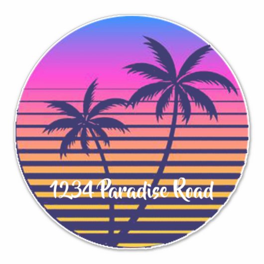 Retro sunset mailbox-sticker sticker (Voorkant)