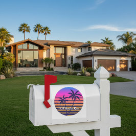 Retro sunset mailbox-sticker sticker