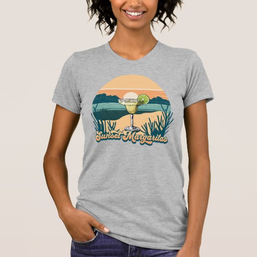 Retro Sunset Margaritas T-shirt (Voorkant)
