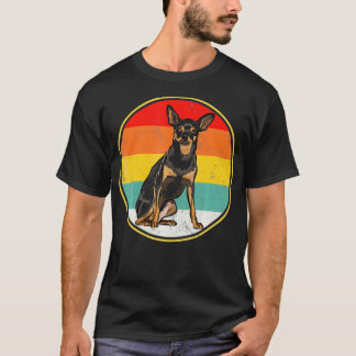  Retro Sunset Miniatuur Pinscher Dog T-shirt
