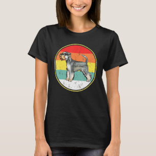  Retro Sunset Miniatuur Schnauzer Dog T-shirt