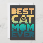 Retro  Sunset Moederdag Best Cat Mam Ever Feestdagenkaart (Voorkant)