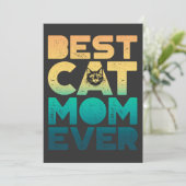Retro  Sunset Moederdag Best Cat Mam Ever Feestdagenkaart (Staand voorkant)