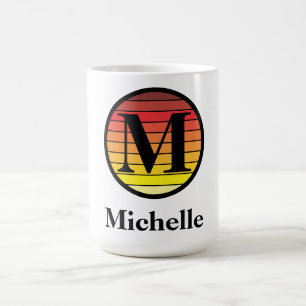 Retro-sunset monogram Sjabloon Koffiemok
