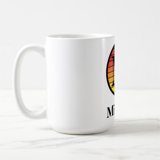 Retro-sunset monogram Sjabloon Koffiemok (Links)