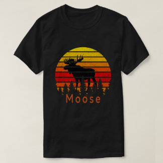 Retro Sunset Moose T-shirt