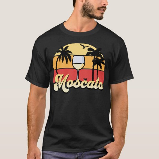 Retro Sunset Moscato Wijn T-shirt (Voorkant)
