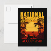 Retro Sunset Nationale Hondendag Briefkaart (Voorkant / Achterkant)