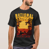Retro Sunset Nationale Hondendag T-shirt (Voorkant)
