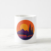 Retro Sunset Nature Vibes | Vintage 80s Aesthetic  Koffiemok (Center)