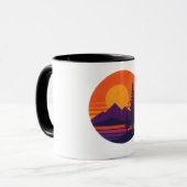 Retro Sunset Nature Vibes | Vintage 80s Aesthetic  Mok (Voorkant links)