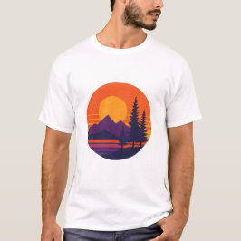Retro Sunset Nature Vibes | Vintage 80s Aesthetic  T-shirt