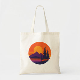 Retro Sunset Nature Vibes | Vintage 80s Aesthetic  Tote Bag
