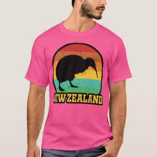 Retro Sunset Nieuw-Zeelandse kiwi T-shirt