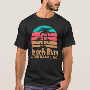 Retro Sunset Obx Beach Buitenste Banks North Carol T-shirt