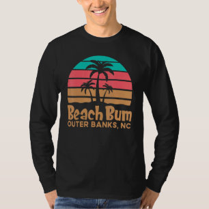 Retro Sunset Obx Beach Buitenste Banks North Carol T-shirt