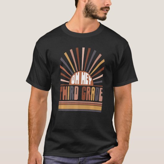 Retro Sunset Oh derde graad terug naar school 3rd T-shirt (Voorkant)