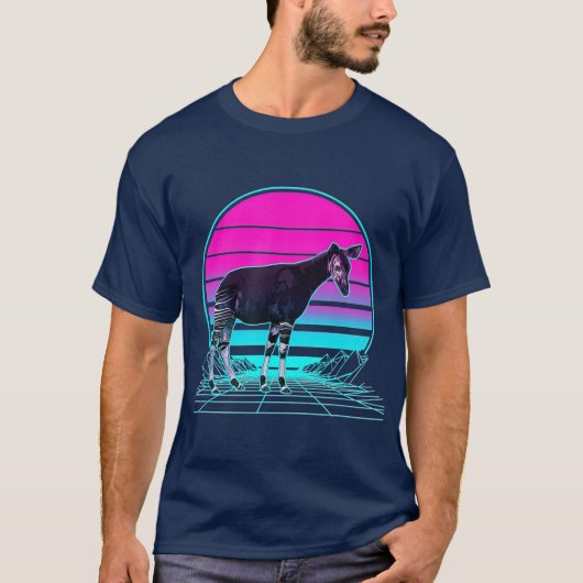 Retro Sunset Okapi T-shirt (Voorkant)
