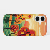 Retro Sunset Orchard iPhone 16 Hoesje (Achterkant horizontaal)