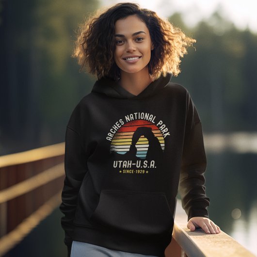 Retro Sunset over Arches National Park, Utah Hoodie