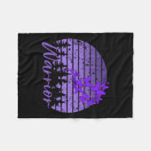 Retro Sunset Paarse Vlinder Fibro Lupus Warrior Fleece Deken (Voorkant (Horizontaal))