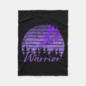 Retro Sunset Paarse Vlinder Fibro Lupus Warrior Fleece Deken (Voorkant)