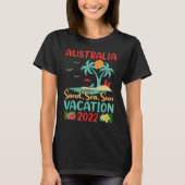 Retro Sunset Palm Tree Beach Vacation 2022 Austral T-shirt (Voorkant)