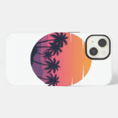 Retro Sunset Palm Trees iPhone Hoesje (Achterkant horizontaal)