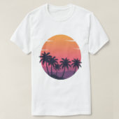 Retro Sunset Palm Trees T-shirt (Design voorkant)